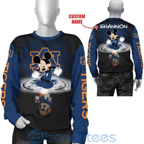Auburn Tigers Disney Mickey Mouse In Water Custom Name 3D All Over Printed Shirt Product Photo