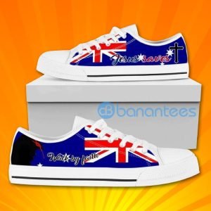 Australia Jesus Walk By Faith Lovely Design Graphic Low Top Canvas Shoes Product Photo