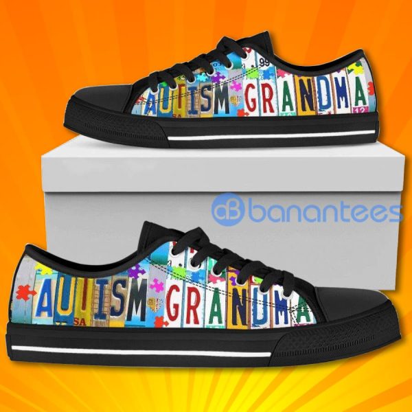Autism Grandma Lovely Design Low Top Canvas Shoes Product Photo