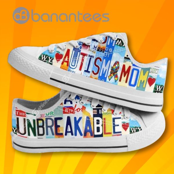 Autism Mom Unbreakable Lovely Design Low Top Canvas Shoes Product Photo