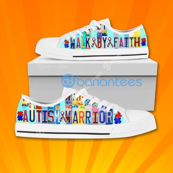 Autism Warrior Special Design Graphic Low Top Canvas Shoes Product Photo