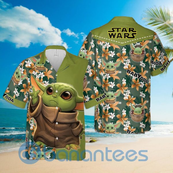 Baby Yoda Star Wars Disney Summer Beach Hawaiian Shirt Product Photo