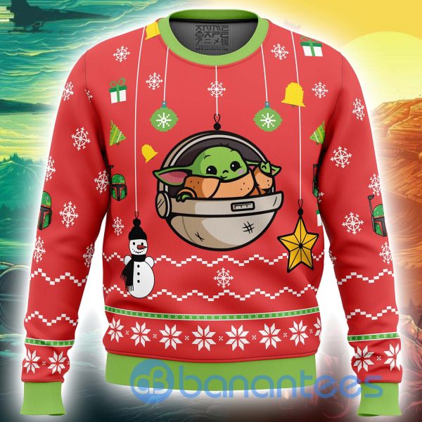 Baby Yoda Star Wars The Mandalorian Ugly Christmas All Over Printed Sweater Product Photo