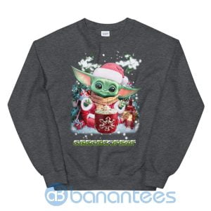 Baby Yoda With Santa Hat Christmas Spirit Sweatshirt Product Photo