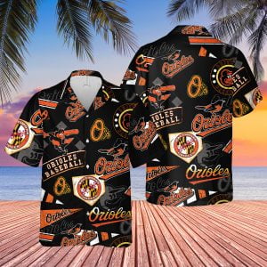 Baltimore Orioles Baseball Team Hawaiian Shirt - Short-Sleeve Hawaiian Shirt - Orange