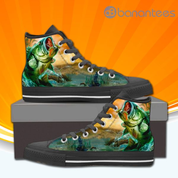 Bass Fishing High Top Canvas Shoes Sneakers Custom Shoes Product Photo