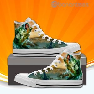 Bass Fishing High Top Canvas Shoes Sneakers Custom Shoes Product Photo