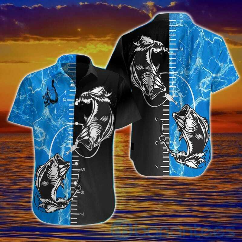 3 Summer Hawaiian Shirt with Sea Bass Print