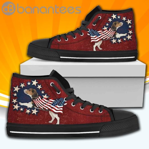 Beagle Independence Day High Top Shoes Sport Sneakers For Men And Women Product Photo