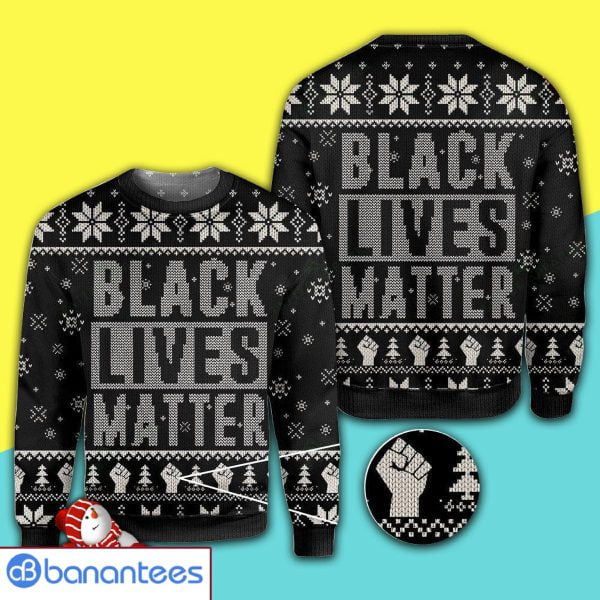 Black Lives Matter Christmas Merry Christmas All Over Print Ugly Sweater Product Photo