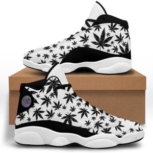Black Weed Leaf Air Jordan 13 Sneaker - Men's Air Jordan 13 - White