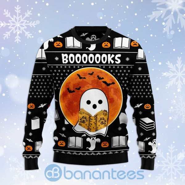 Book Boo Halloween For Ugly Christmas 3D Sweater Product Photo