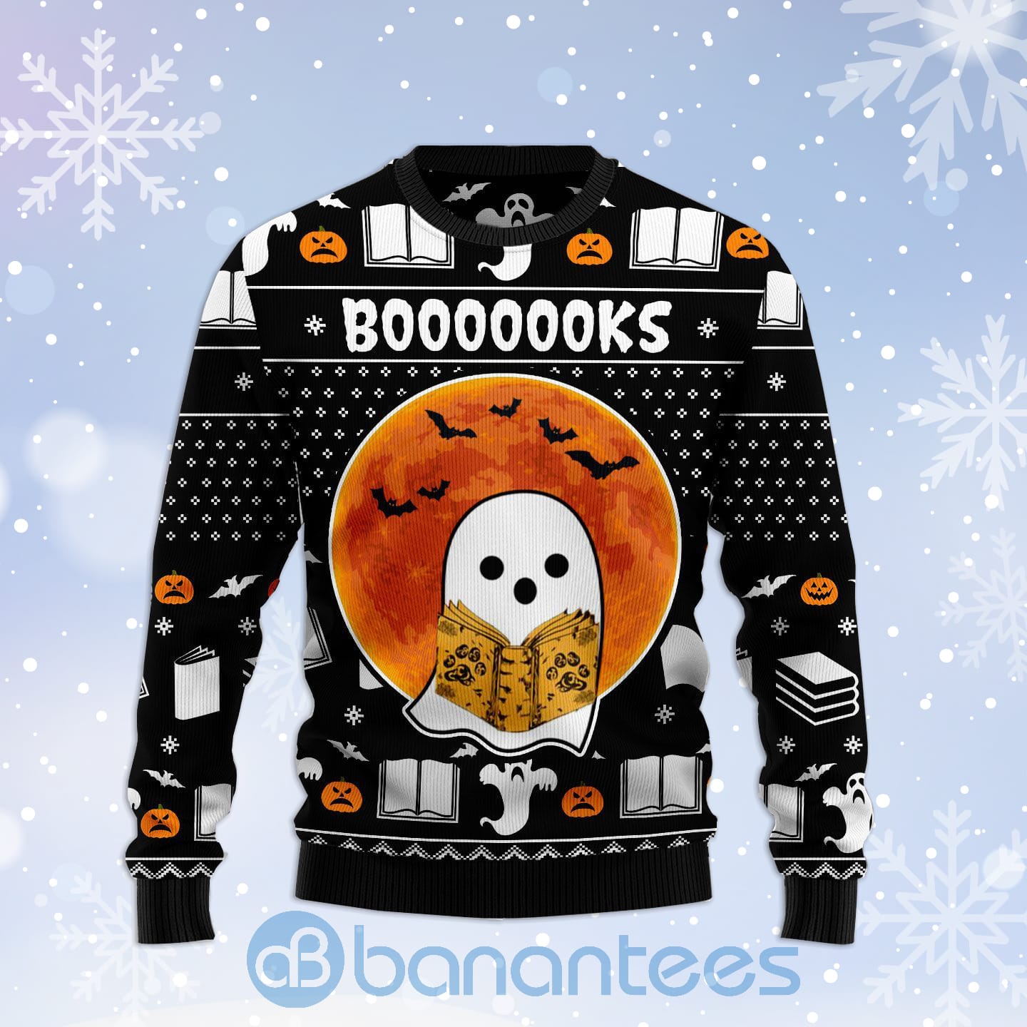 Book Boo Halloween For Ugly Christmas 3D Sweater