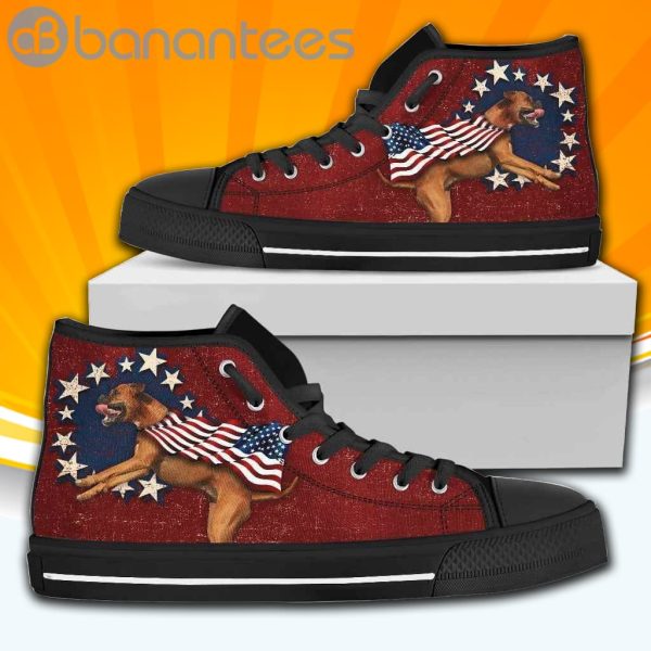 Boxer Independence Day High Top Shoes Sport Sneakers For Men And Women Product Photo
