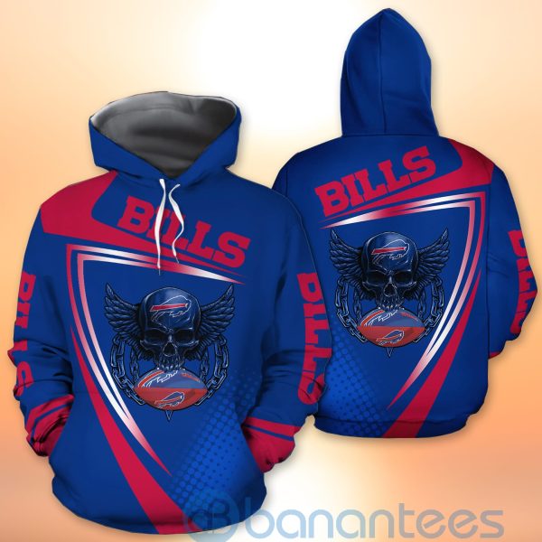 Buffalo Bills NFL Skull American Football Sporty Design 3D All Over Printed Shirt Product Photo