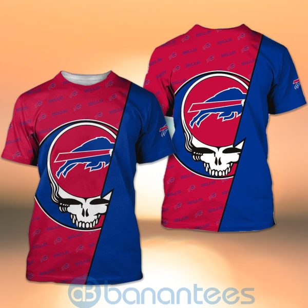 Buffalo Bills NFL Team Logo Grateful Dead Design 3D All Over Printed Shirt Product Photo