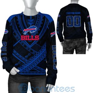 Buffalo Bills NFL Team Logo Polynesian Pattern Custom Name Number 3D All Over Printed Shirt Product Photo