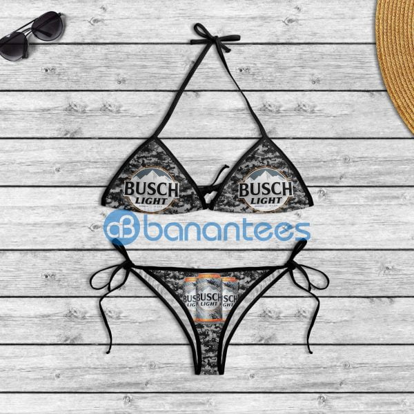 Busch Light Camo Cans Waisted String Bikini Summer Set Swimsuit for Busch Latte Beer lover Product Photo
