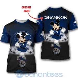 BYU Cougars Disney Mickey Mouse In Water Custom Name 3D All Over Printed Shirt Product Photo