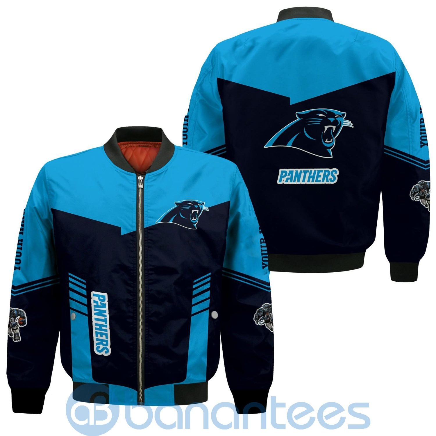 Carolina Panthers American Football Team Logo Custom Name Bomber Jacket