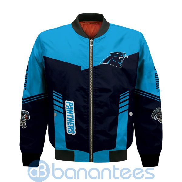 Carolina Panthers American Football Team Logo Custom Name Bomber Jacket Product Photo