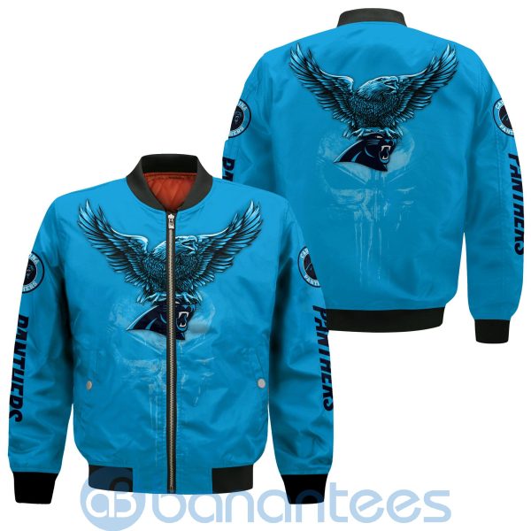 Carolina Panthers Logo Eagle Skull Bomber Jacket Product Photo