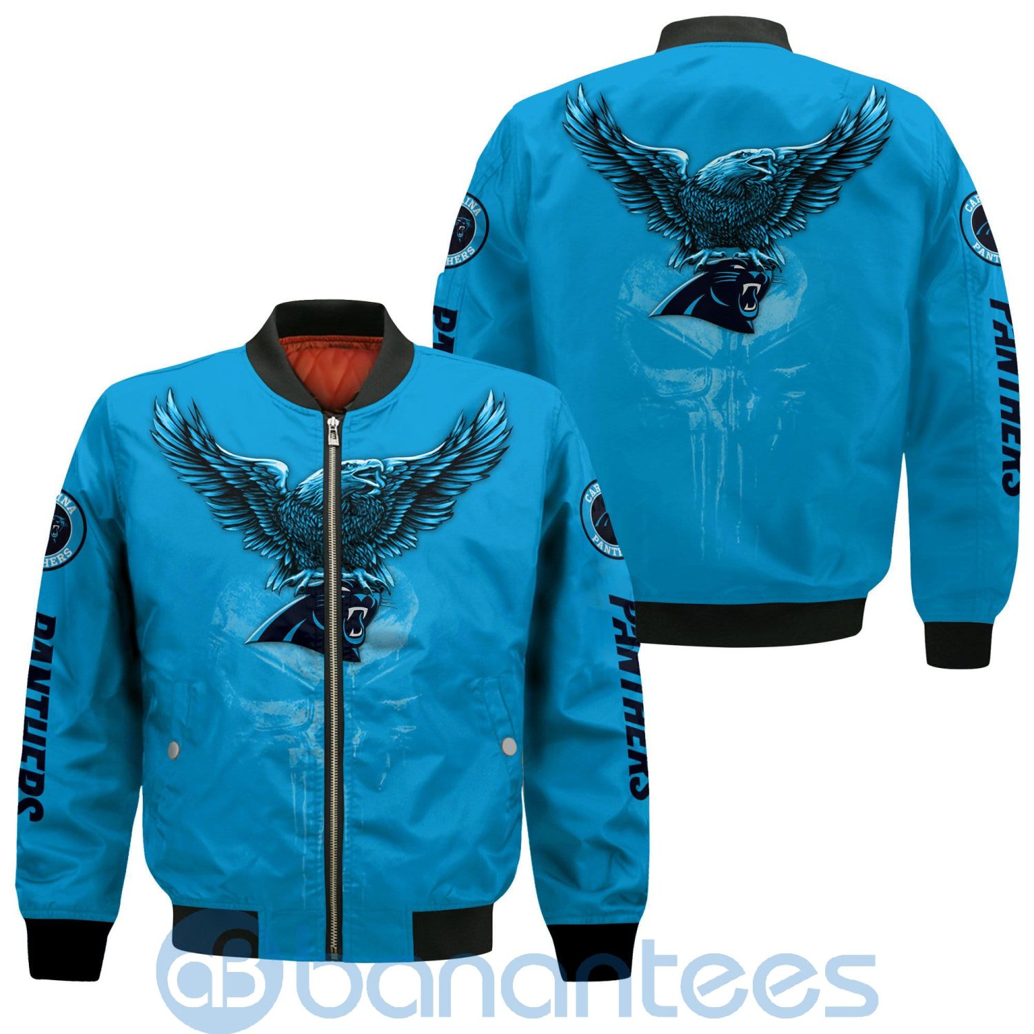 Carolina Panthers Logo Eagle Skull Bomber Jacket