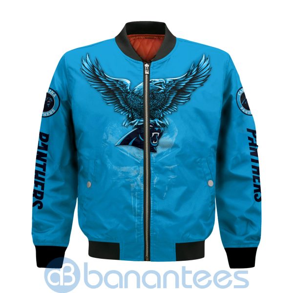 Carolina Panthers Logo Eagle Skull Bomber Jacket Product Photo