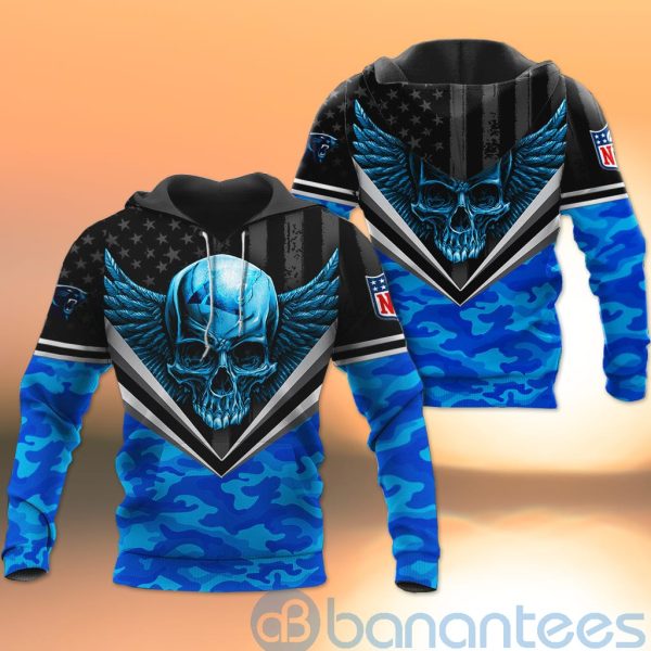 Carolina Panthers Skull Wings 3D All Over Printed Shirt Product Photo