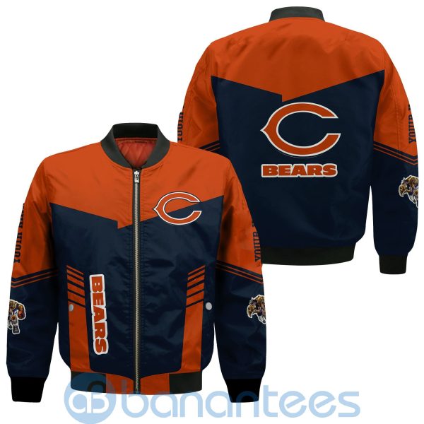 Chicago Bears American Football Team Logo Custom Name Bomber Jacket Product Photo