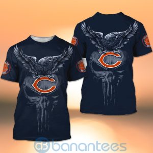 Chicago Bears NFL Logo Eagle Skull 3D All Over Printed Shirt Product Photo
