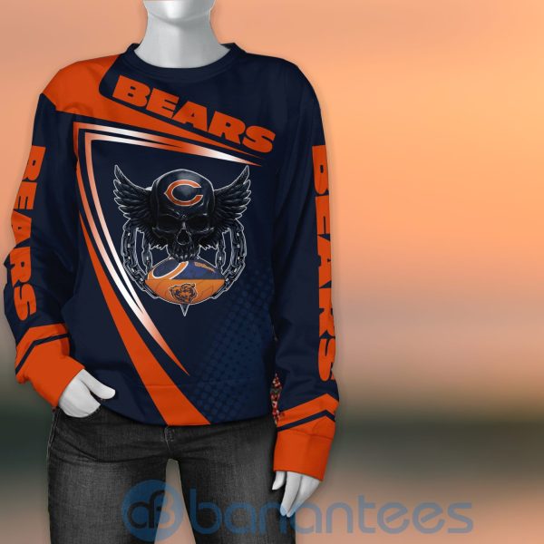 Chicago Bears NFL Skull American Football Sporty Design 3D All Over Printed Shirt Product Photo