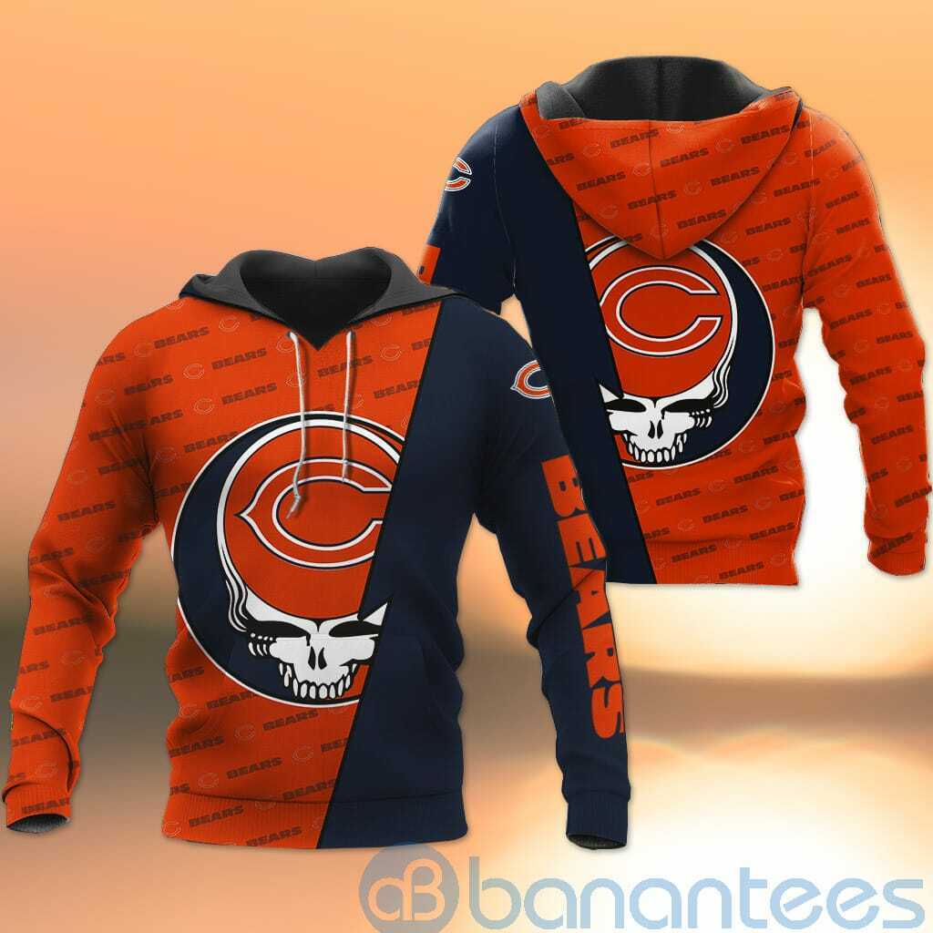Chicago Bears NFL Team Logo Grateful Dead Design 3D All Over Printed Shirt