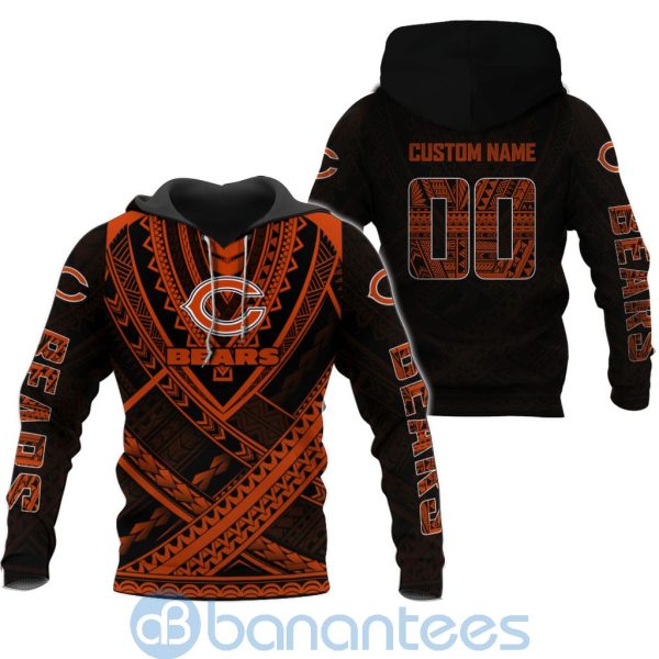 Chicago Bears NFL Team Logo Polynesian Pattern Custom Name Number 3D All Over Printed Shirt Product Photo