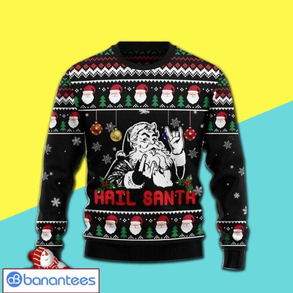 Christmas Holiday Hail Santa Awesome All Over Print Ugly Christmas Sweater Product Photo