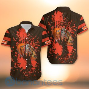 Cleveland Browns Skull Hand NFL Football Team Logo Ball 3D All Over Printed Shirt Product Photo