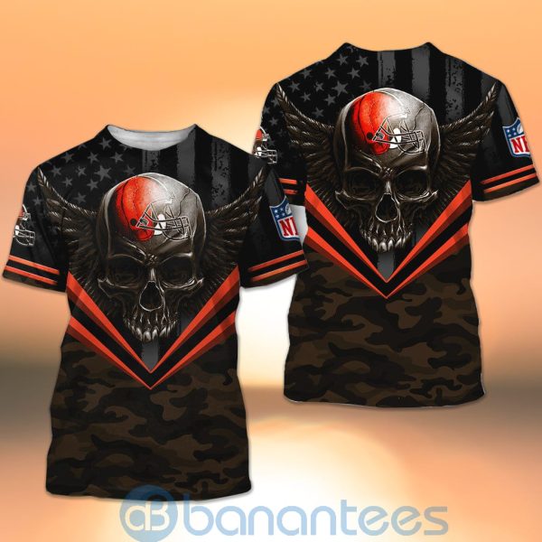 Cleveland Browns Skull Wings 3D All Over Printed Shirt Product Photo
