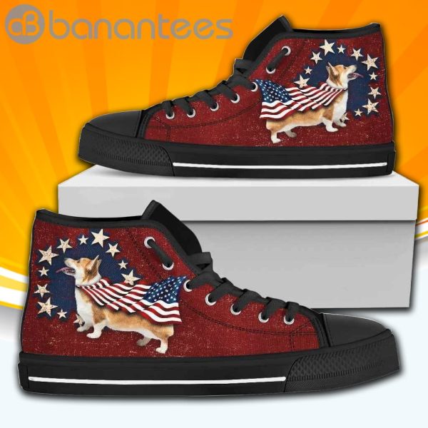 Corgi Independence Day High Top Shoes Sport Sneakers Product Photo