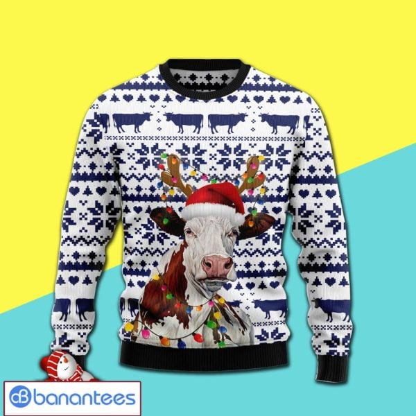 Cow Christmas Reunion Merry Christmas All Over Print Ugly Sweater Product Photo