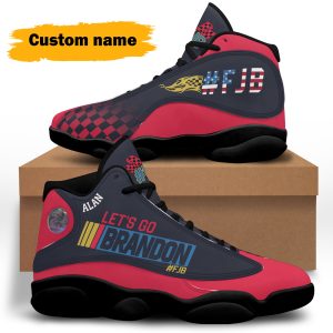 Custom Name Let's Go Brandon Air Jordan 13 Sneaker - Men's Air Jordan 13 - Black