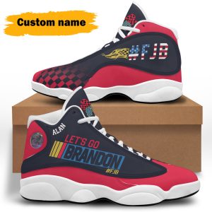 Custom Name Let's Go Brandon Air Jordan 13 Sneaker - Men's Air Jordan 13 - White