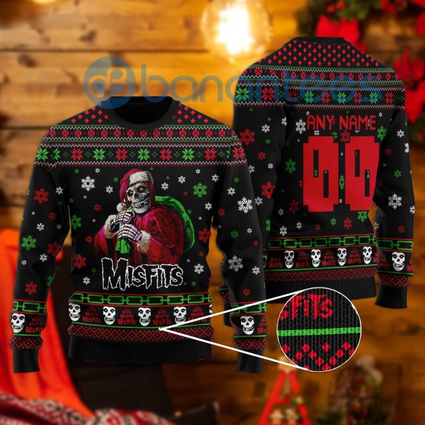 Custome Name Misfits All Over Printed Ugly Christmas Sweaters Product Photo