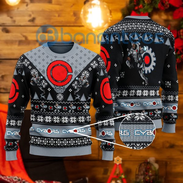 Cyborg Dc Comics All Over Printed Ugly Christmas Sweater Product Photo