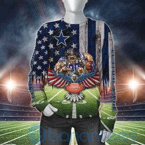 Dallas Cowboys Mascot Eagle Custom Name 3D All Over Printed Shirt Product Photo