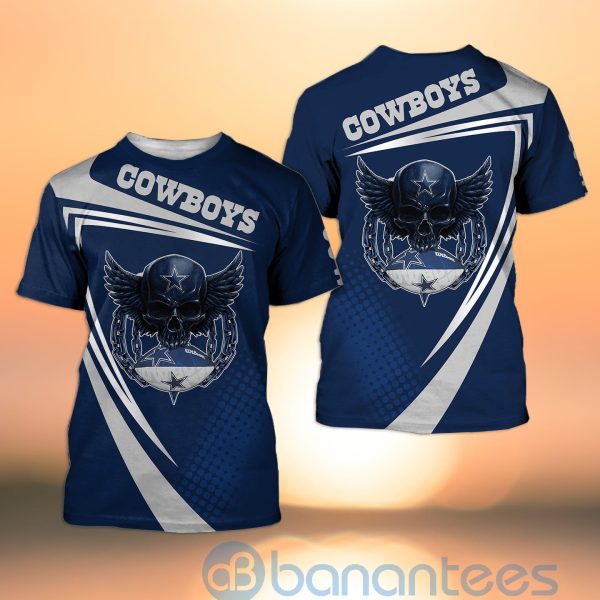 Dallas Cowboys NFL Skull American Football Sporty Design 3D All Over Printed Shirt Product Photo