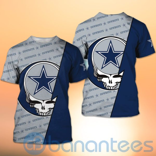 Dallas Cowboys NFL Team Logo Grateful Dead Design 3D All Over Printed Shirt Product Photo