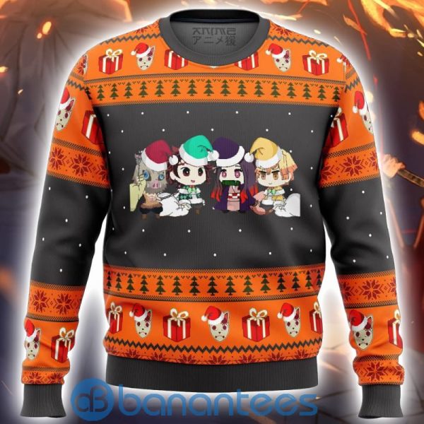 Demon Slayer Anime Chibi Premium Ugly Christmas Sweater Product Photo