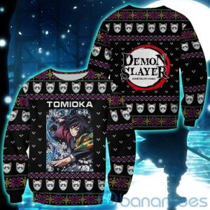 Demon Slayer Anime Giyu Tomioka Knitting Christmas All Over Printed 3D Shirt - 3D Sweatshirt - Black