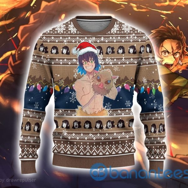 Demon Slayer Anime Inosuke Hashibira Anime Ugly Christmas Sweater Product Photo