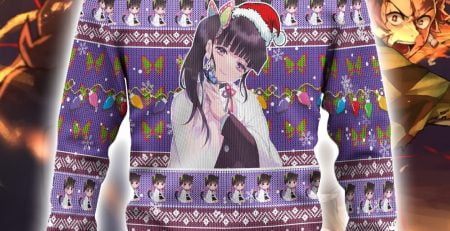 3 Demon Slayer Anime Print Christmas Sweaters Kanao Tsuyuri